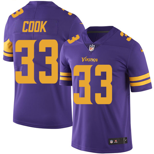 Minnesota Vikings #33 Limited Dalvin Cook Purple Nike NFL Men Jersey Rush Vapor Untouchable->youth nfl jersey->Youth Jersey